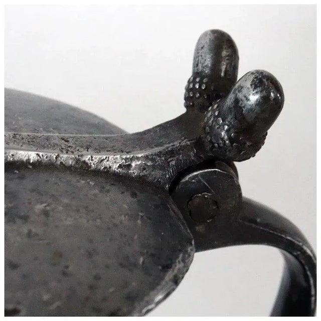 Metal Vintage French Pewter Graduated Flagon Wine Jugs - Set of 6 For Sale - Image 7 of 13