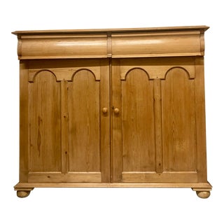 19th Century English Pine Sideboard Cupboard For Sale