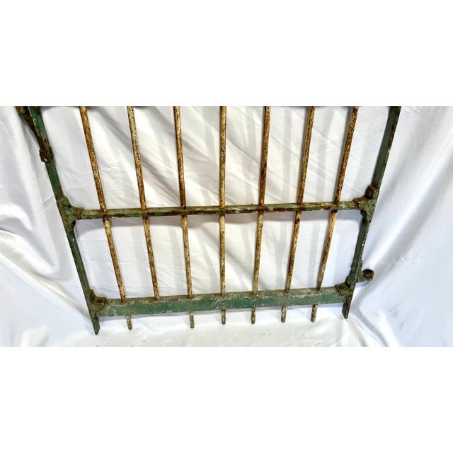 Early 1900s French Handcrafted Painted Iron Gate For Sale - Image 13 of 18