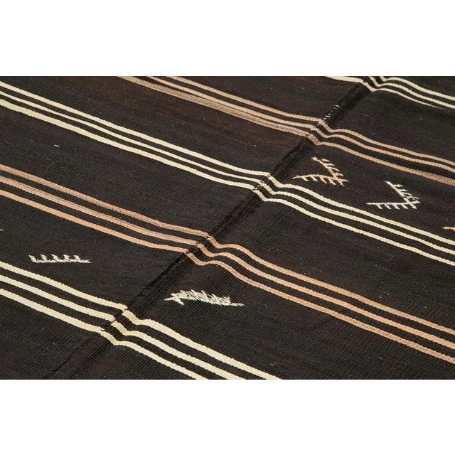 Vintage Turkish Brown Kilim Rug For Sale - Image 5 of 7