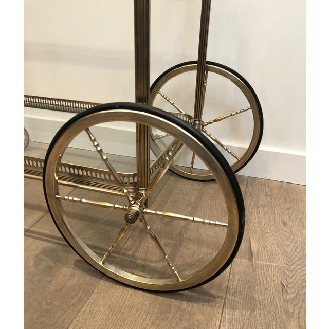1940s Maison Bagués. Neoclassical Style Silvered Brass Drinks Trolley. French For Sale - Image 11 of 12