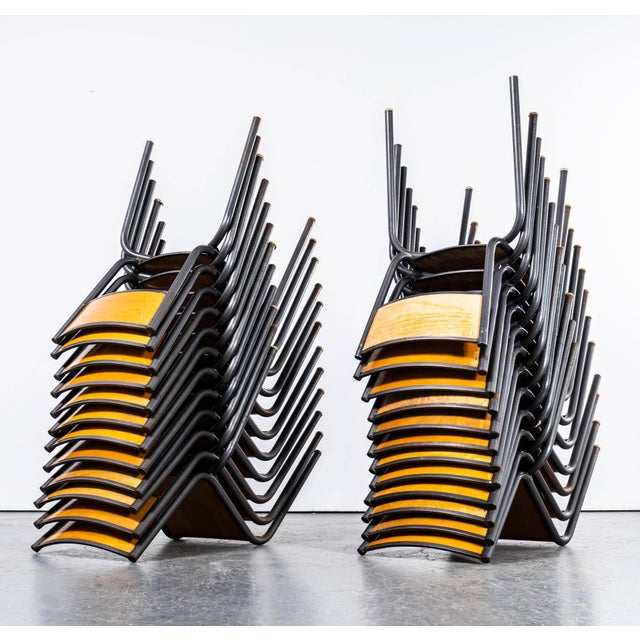 1960's French Mullca Stacking Dining Chair 510 - Graphite Frame - Good Quantity Available. - Set Of Four One of our most...