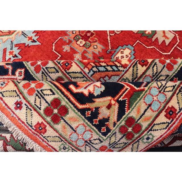Large Hand-Knotted Heriz-Serapi Design 11'4 X 14'7 For Sale - Image 11 of 13