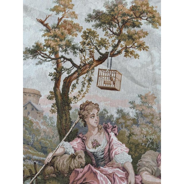 Vintage French Aubusson Style Jacquard Tapestry, 1950s For Sale - Image 4 of 18
