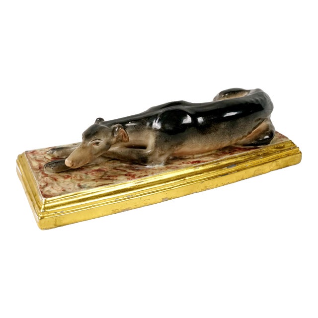 French – Large Reclining Greyhound – Early 19th Century For Sale