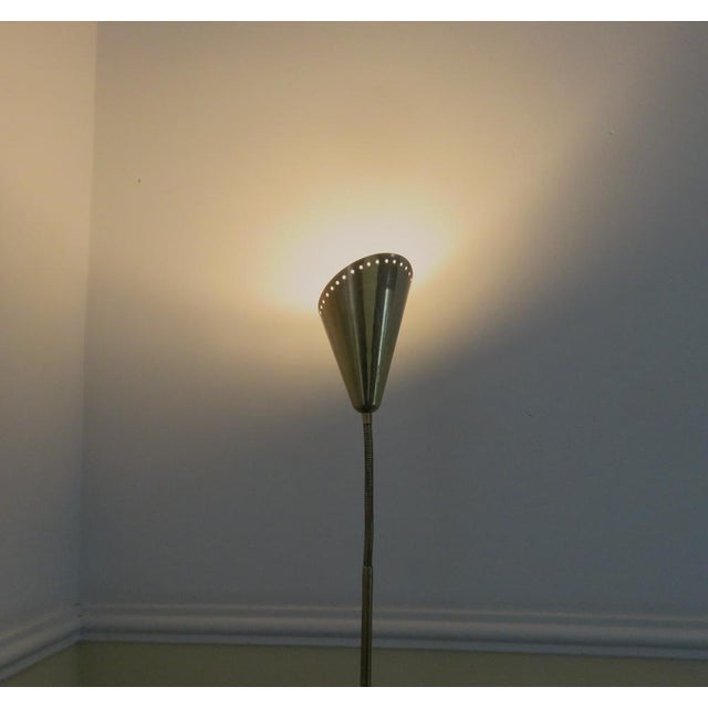 Scandinavian Brass Floor Lamp in the style of Paavo Tynell, 1950s For Sale - Image 14 of 18