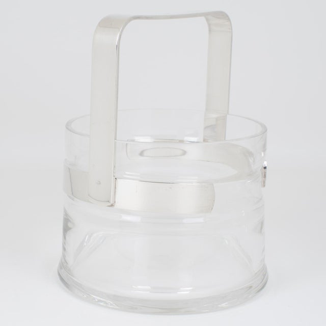 1980s Silver Plate and Crystal Ice Bucket by Pm Italy, Circa 1980 For Sale - Image 5 of 12