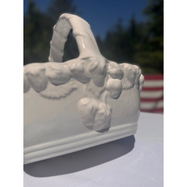 Made in Portugal Vintage Strawberry Motif Ceramic Basket For Sale - Image 12 of 14