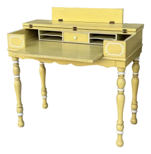 1950s Mid Century Ladies or Youths Spinet Secretary Desk W/ Flip-Top and Pull-Out Writing Table
