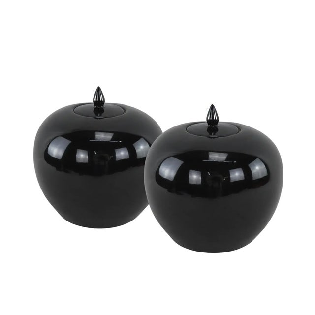 A Pair of Black Watermelon Jars, Republic of China Period