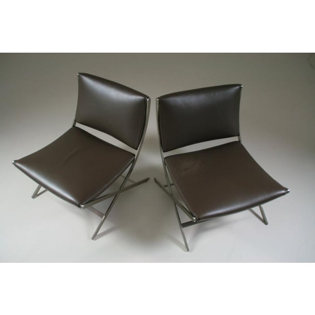 Set of Leather Model Peter Lounge Chairs attributed to Antonio Citterio for Flexform For Sale - Image 3 of 18