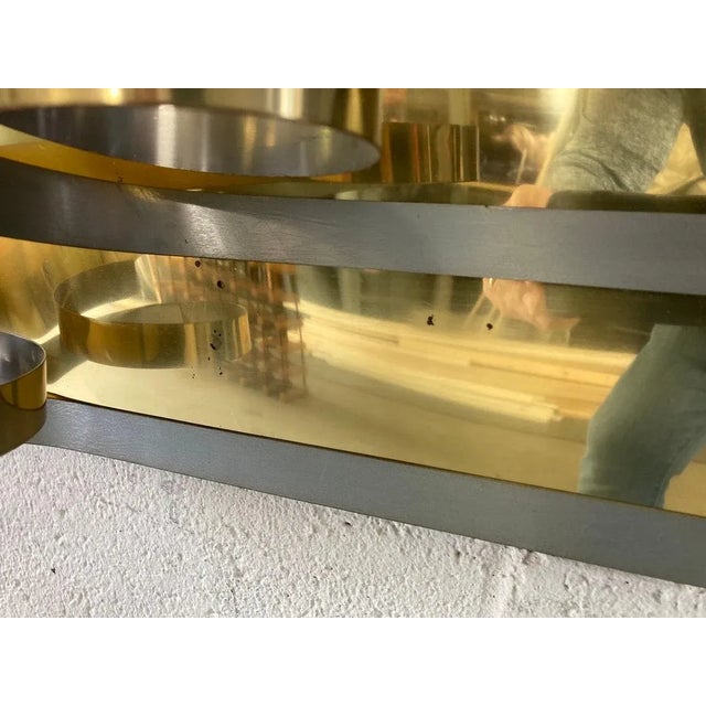 Silver Curtis Jere Postmodern Metal Wall Sculpture | Vintage Brass & Steel Wave Wall Art | Modern Sculptural Decor For Sale - Image 8 of 10