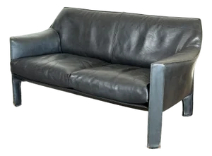 Vintage 1980’s Mario Bellini for Cassina Cab Leather Settee