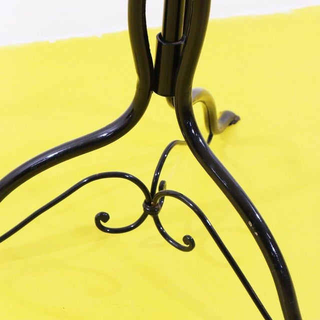 Black Wrought Iron Floor Coat Rack with Scrolls For Sale - Image 6 of 9
