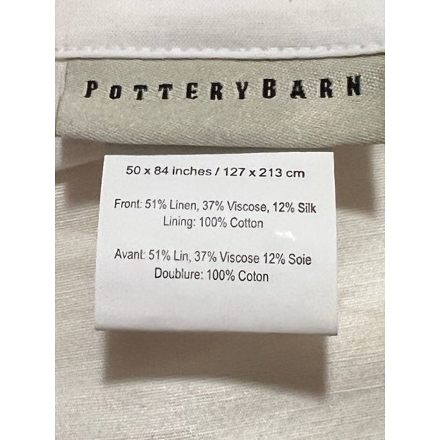 Contemporary Pottery Barn Linen Silk Blend Drapery Panels a Pair Chairish