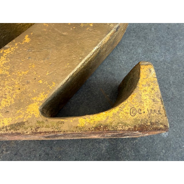 Metal Cutis Jere “A to Z” Bookends Gilt Metal Brutalist Mid Century Modern Read For Sale - Image 7 of 9