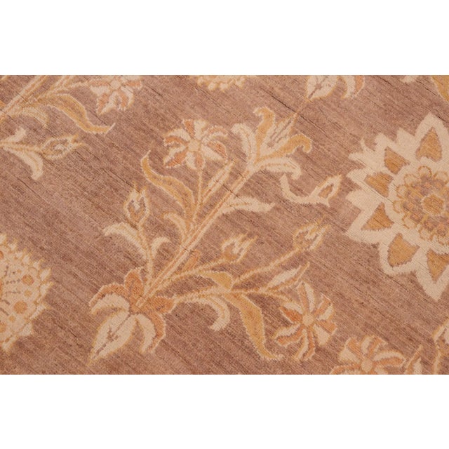 1990s Bohemien Ziegler Brown Gold Hand-Knotted Wool Rug - 6'2'' X 8'10'' For Sale - Image 5 of 8