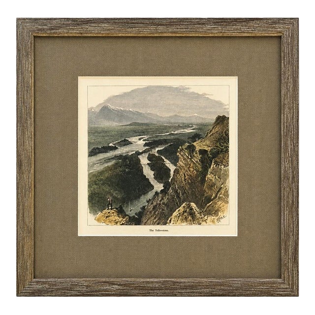 Yellowstone, Wyoming Original Landscape Framed Print, 1872 For Sale