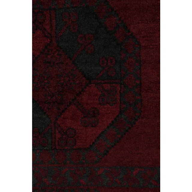 Mid 20th Century Vintage Midcentury Bokhara Traditional in Wool Red and Blue Geometric Rug For Sale - Image 5 of 9