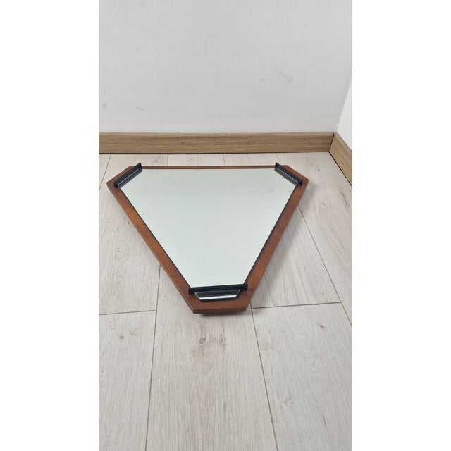 Mirror with Wood and Brass Frame by Gio Ponti for Rima, 1950s For Sale - Image 9 of 9