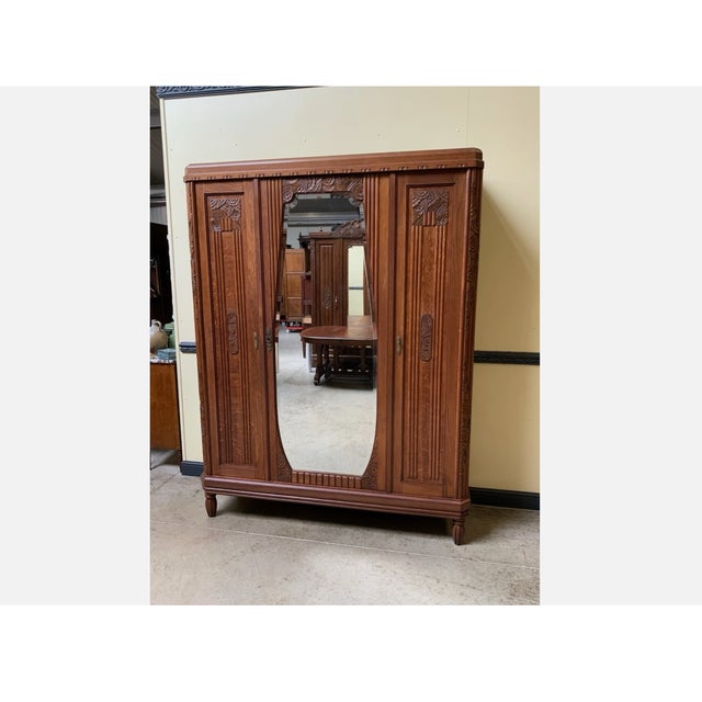 Antique Art Deco Wardrobe, 1930 For Sale - Image 6 of 12
