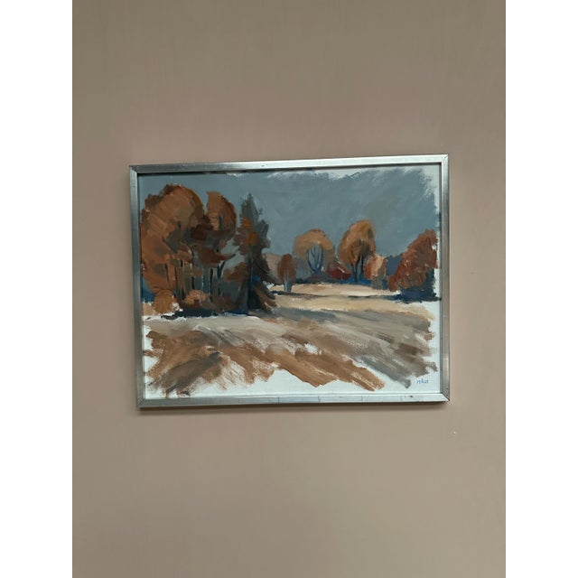 Knut Måsö, Red Autumn, 1950s, Oil Painting on Canvas, Framed For Sale - Image 18 of 18