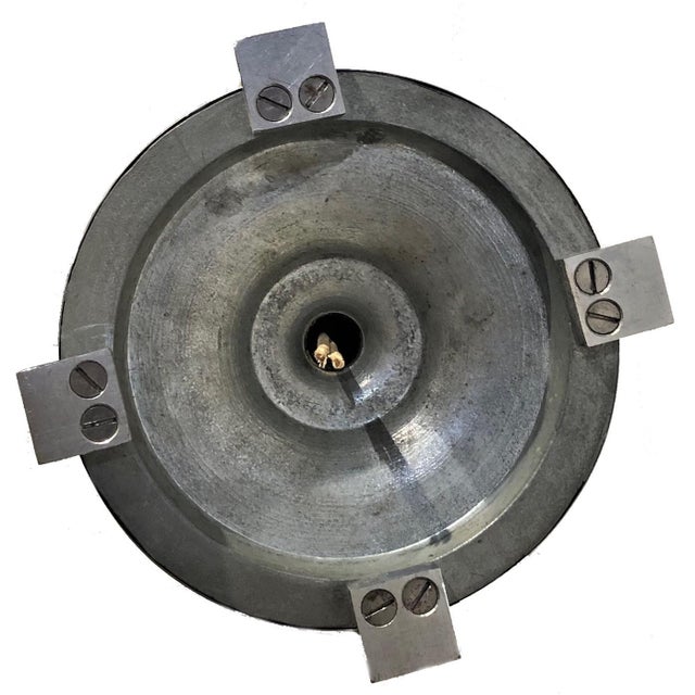 Chrome American Art Deco Chromed Metal Table Lamp With Leather Insert Stem, ca. 1930s For Sale - Image 8 of 8