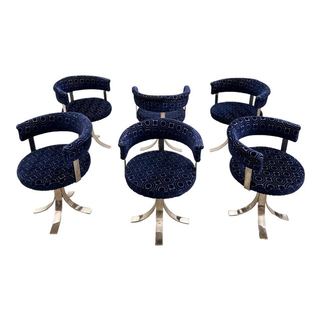 Vintage 1970s Osvaldo Borsani Set of 6 Dining Chairs For Sale