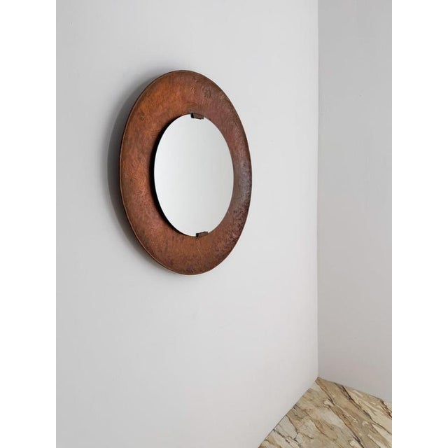 Mid-Century Modern Italian Sculptural Copper Mirror by Angelo Bragali, 1950s For Sale - Image 13 of 18
