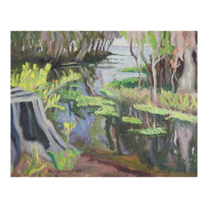 Early 20th Century Impressionist Wetlands Landscape Painting