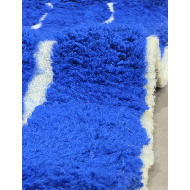Blue Moroccan Rug - 9.8 X 7.7 Ft For Sale - Image 4 of 6