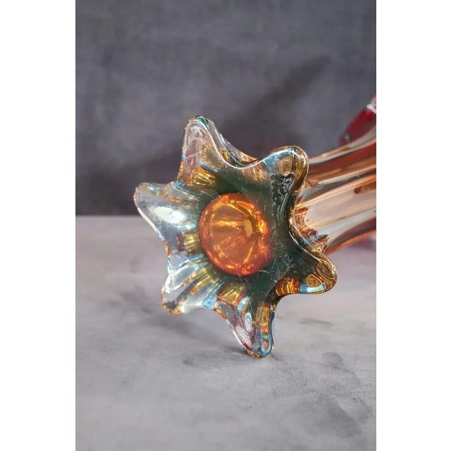 Vintage Italian Red Tall Vase in Murano Art Glass, 1960s For Sale - Image 6 of 9