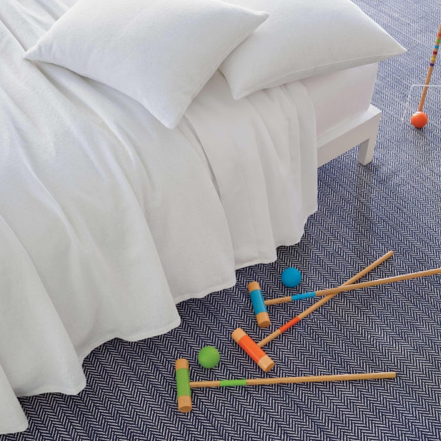 Contemporary Dash & Albert by Annie Selke Herringbone Indigo Woven Cotton Rug, 8' 6" x 11' 6" For Sale - Image 3 of 6