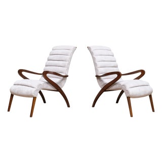 Set of Vintage Italian Lounge Chairs, 1940s For Sale