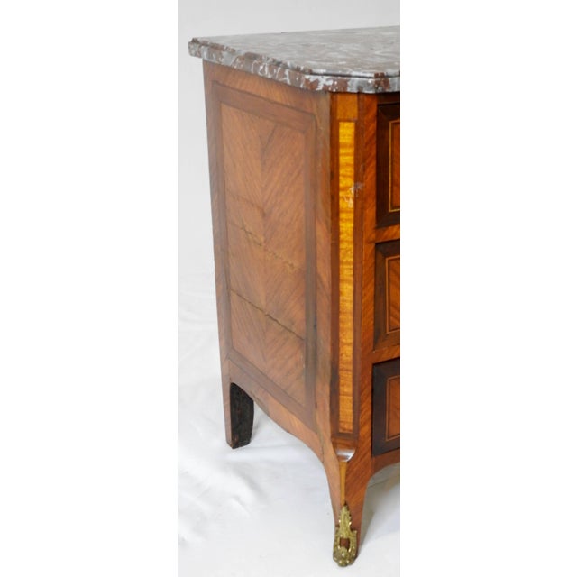 French 19th Century French Marble-Top Chest With Ormolu For Sale - Image 3 of 11