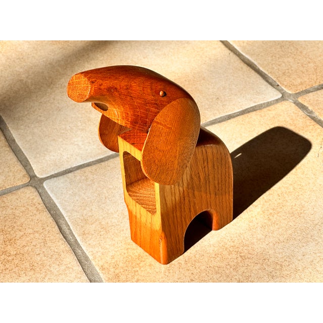 Oak Elephant Sculpture with Secret Compartment, Germany, 1960s For Sale - Image 10 of 16