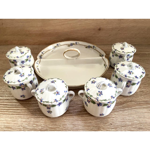 Porcelain Limoges Cream Pots by Théodore Haviland, 1900, Set of 6 For Sale - Image 9 of 12