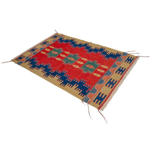 Textile Vintage Hand-Made Turkish Kilim Rug For Sale - Image 7 of 11
