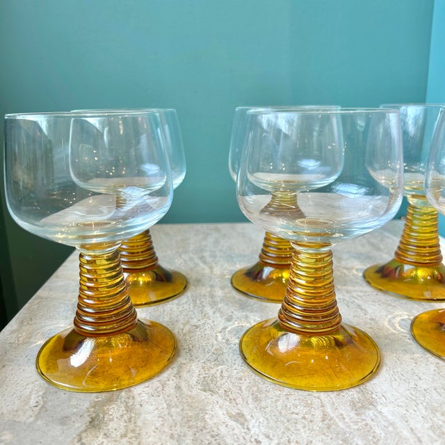 Mid-Century Modern 1970s Mid Century Modern Roemer Style Wine Glass Goblets - Set of 6 For Sale - Image 3 of 6