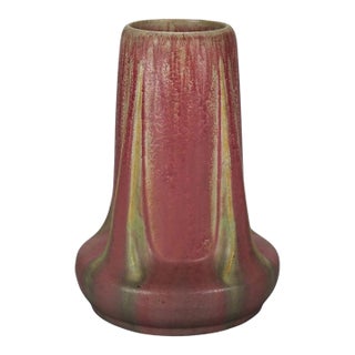 Antique Arts & Crafts Fulper Art Pottery Buttress Vase Circa 1920 For Sale