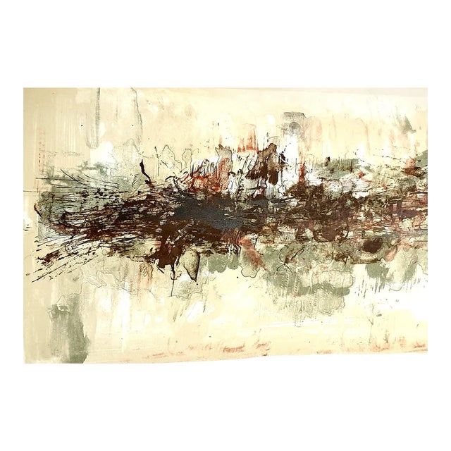 Zao Wou-ki - Original Lithograph - Abstract Composition 1962 For Sale