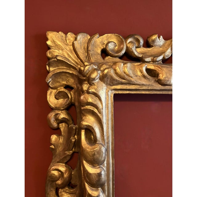 Baroque Italian Baroque Hand-Carved Gilded Wood Frame, 17th Century For Sale - Image 3 of 10