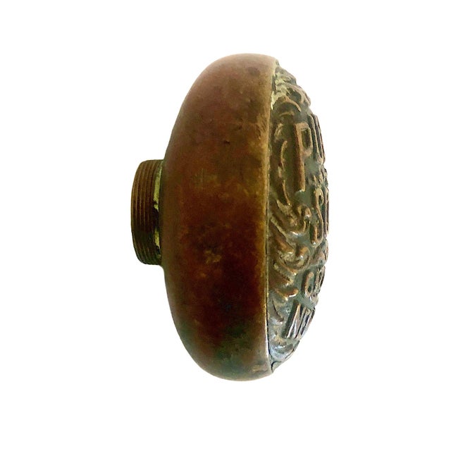 Antique Cast Bronze Nyc Public School Doorknob For Sale - Image 4 of 10