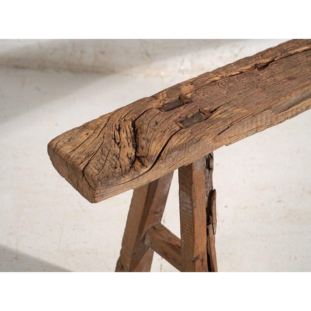 Antique Wooden Bench, 1870s For Sale - Image 3 of 8