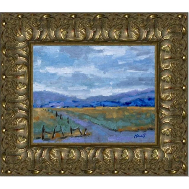 Blue "Crossroads, Reno Nevada" Contemporary Desert Landscape Oil Painting For Sale - Image 8 of 10