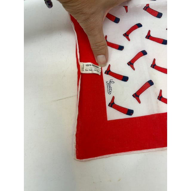 Gucci Late 20th Century Gucci Cotton Equestrian Riding Boots Scarf For Sale - Image 4 of 6