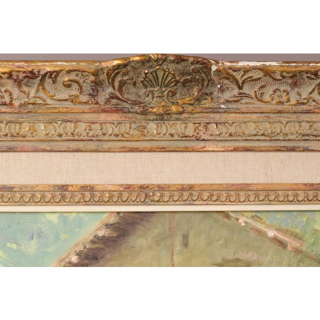 Palau Junca, Impressionist Painting with River and Chalets, Oil on Canvas, Framed For Sale - Image 10 of 16