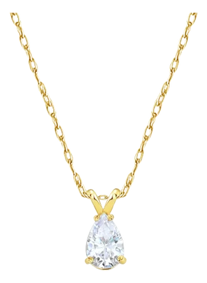 9MM Cubic Zirconia CZ Pear Shaped Necklace 16"