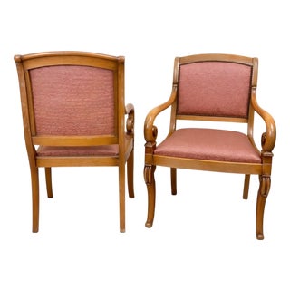 Chairs with Curved Armrests, Set of 2 For Sale
