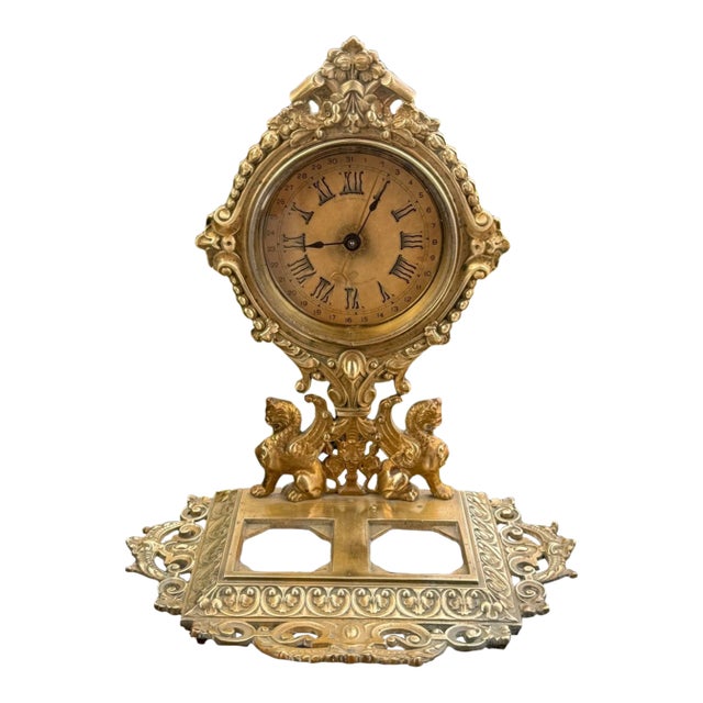 Antique Ansonia “Parlor Ink No. 3” Calendar Desk Clock For Sale